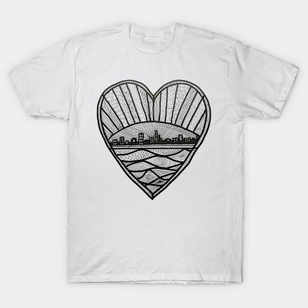 City in your heart T-Shirt by Puddle Lane Art